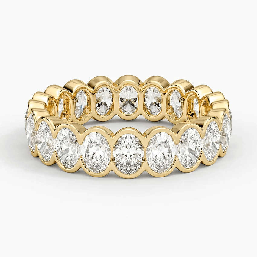 Semi-Bezel Oval Eternity Lab Diamond Ring (3 ct. tw.) in 18K White Gold