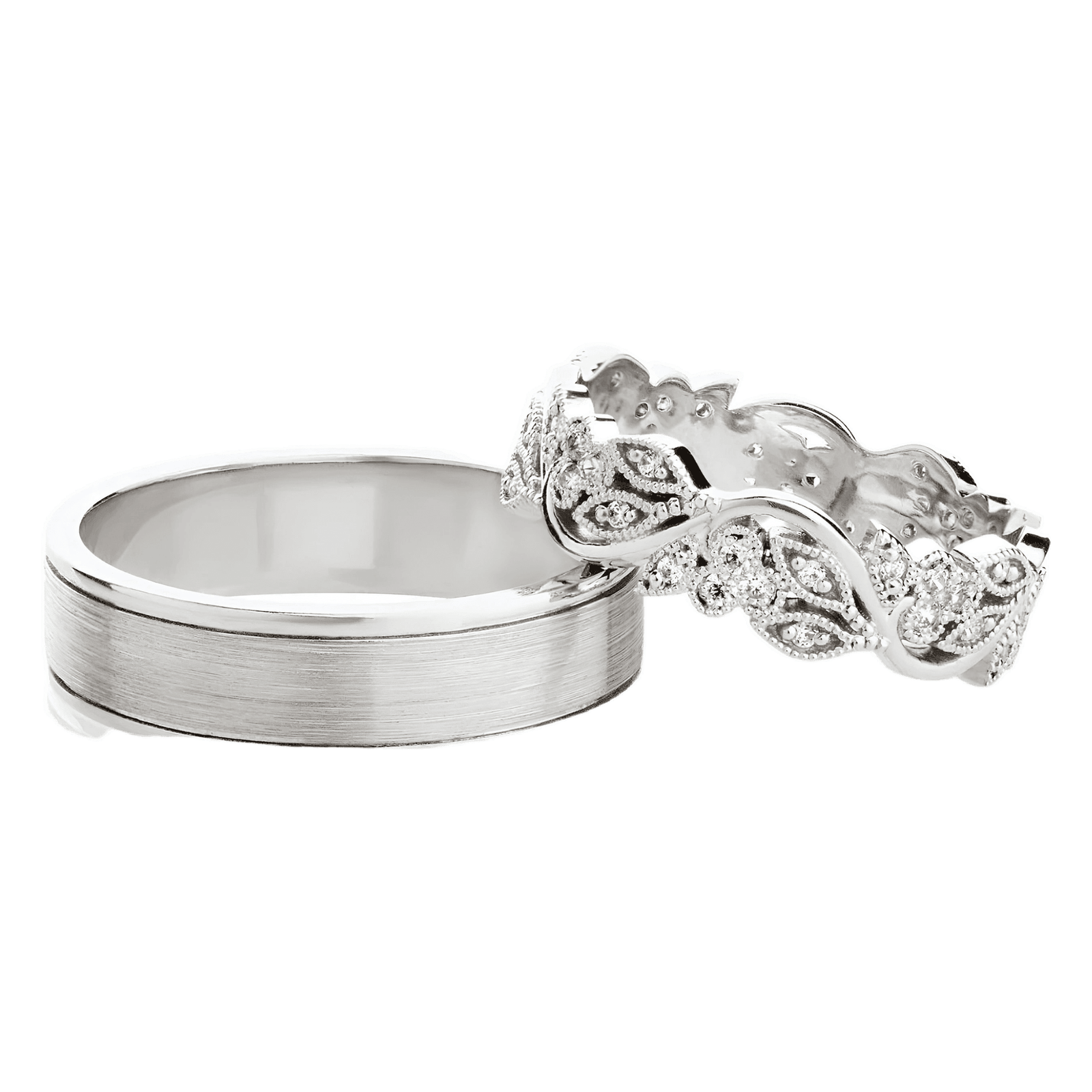 Gold Wedding Bands With Diamonds: Unique Couple Rings