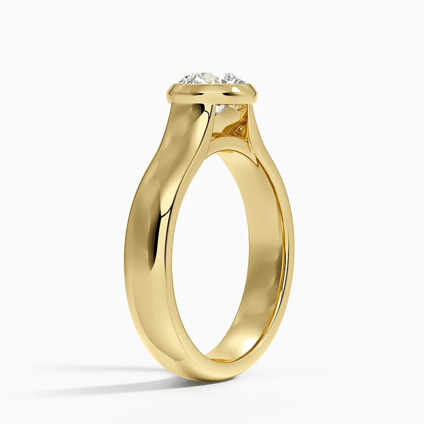 Luna 4mm Bezel Ring in 18K White Gold - Image 9