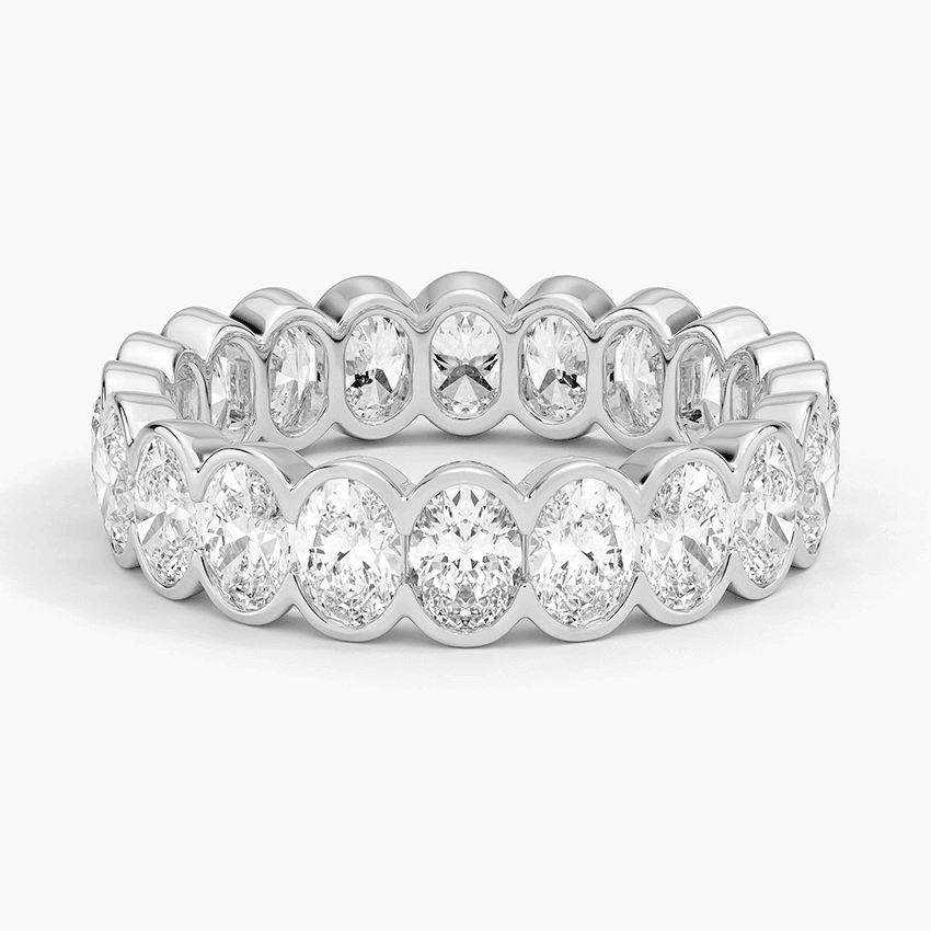 Semi-Bezel Oval Eternity Lab Diamond Ring (3 ct. tw.) in 18K White Gold - Image 4