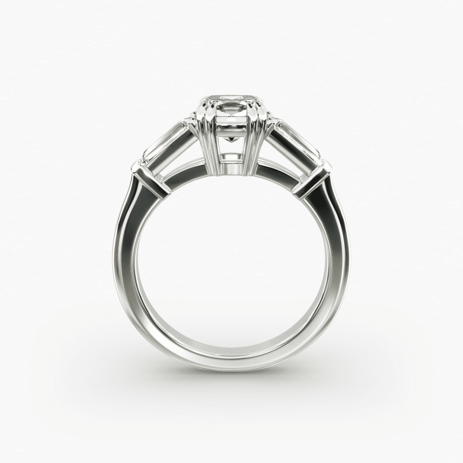 Three-Stone Tapered Baguette Diamond Engagement Ring in Platinum (1/2 ct. tw.) - Image 7