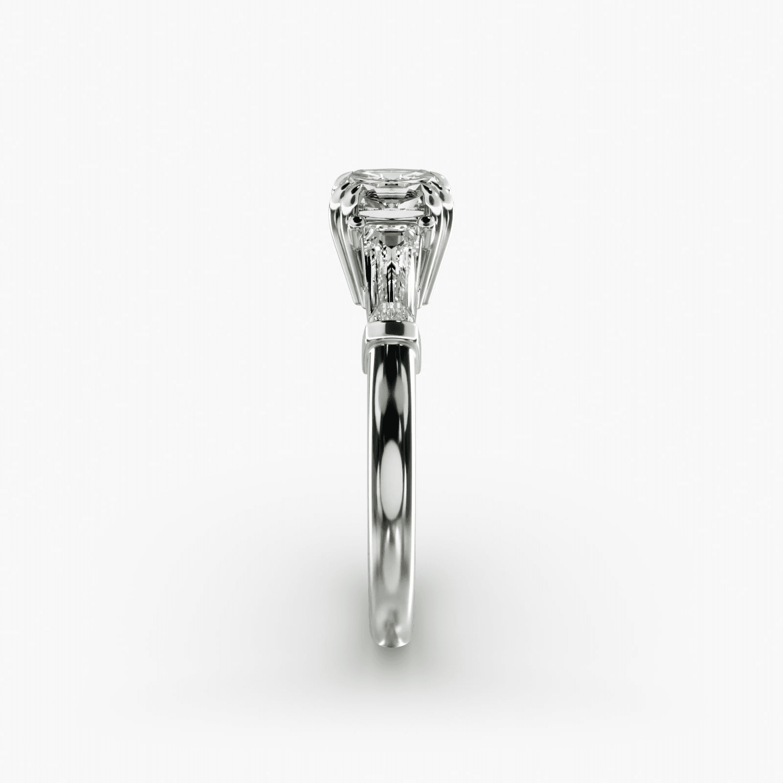 Three-Stone Tapered Baguette Diamond Engagement Ring in Platinum (1/2 ct. tw.) - Image 8