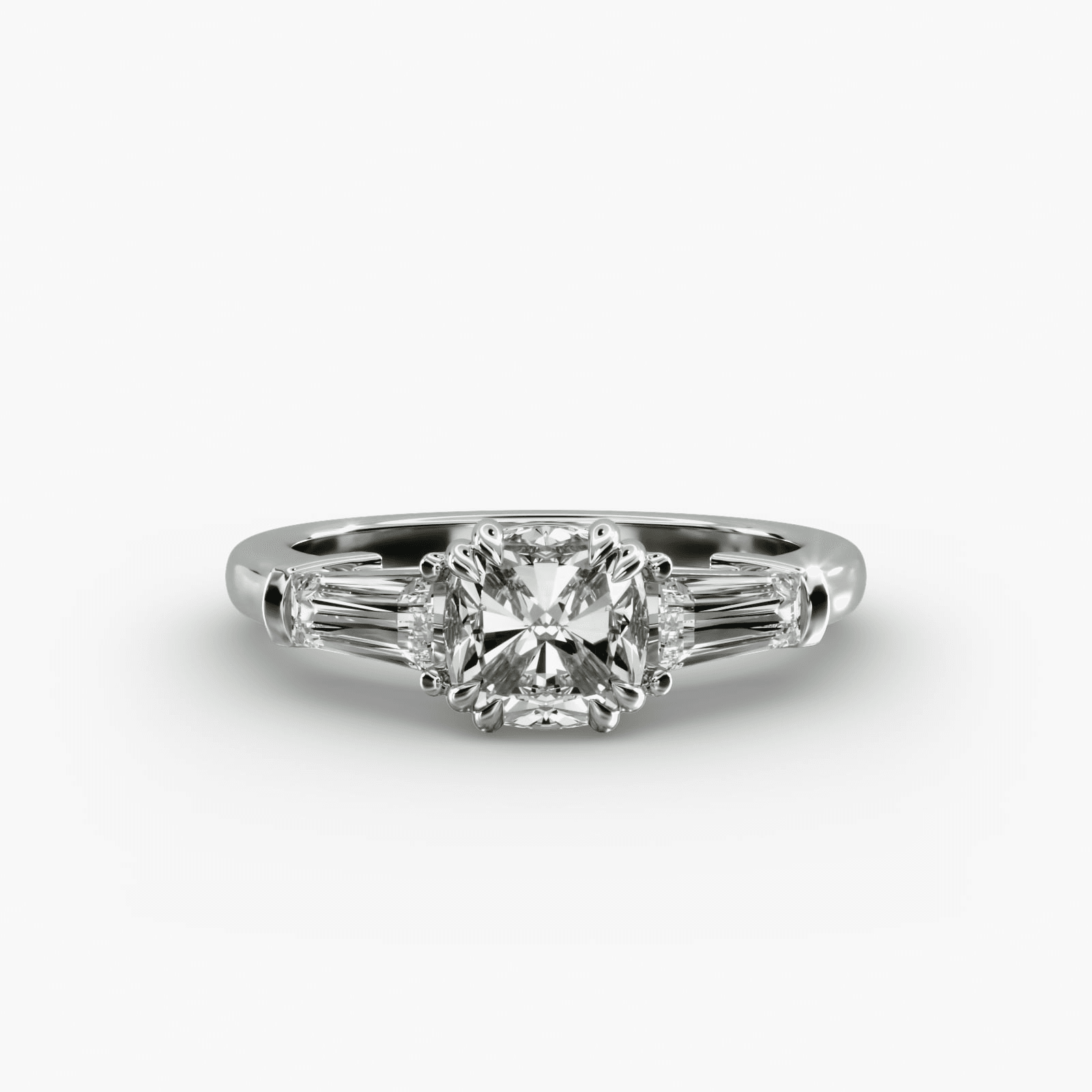 Three-Stone Tapered Baguette Diamond Engagement Ring in Platinum (1/2 ct. tw.) - Image 11