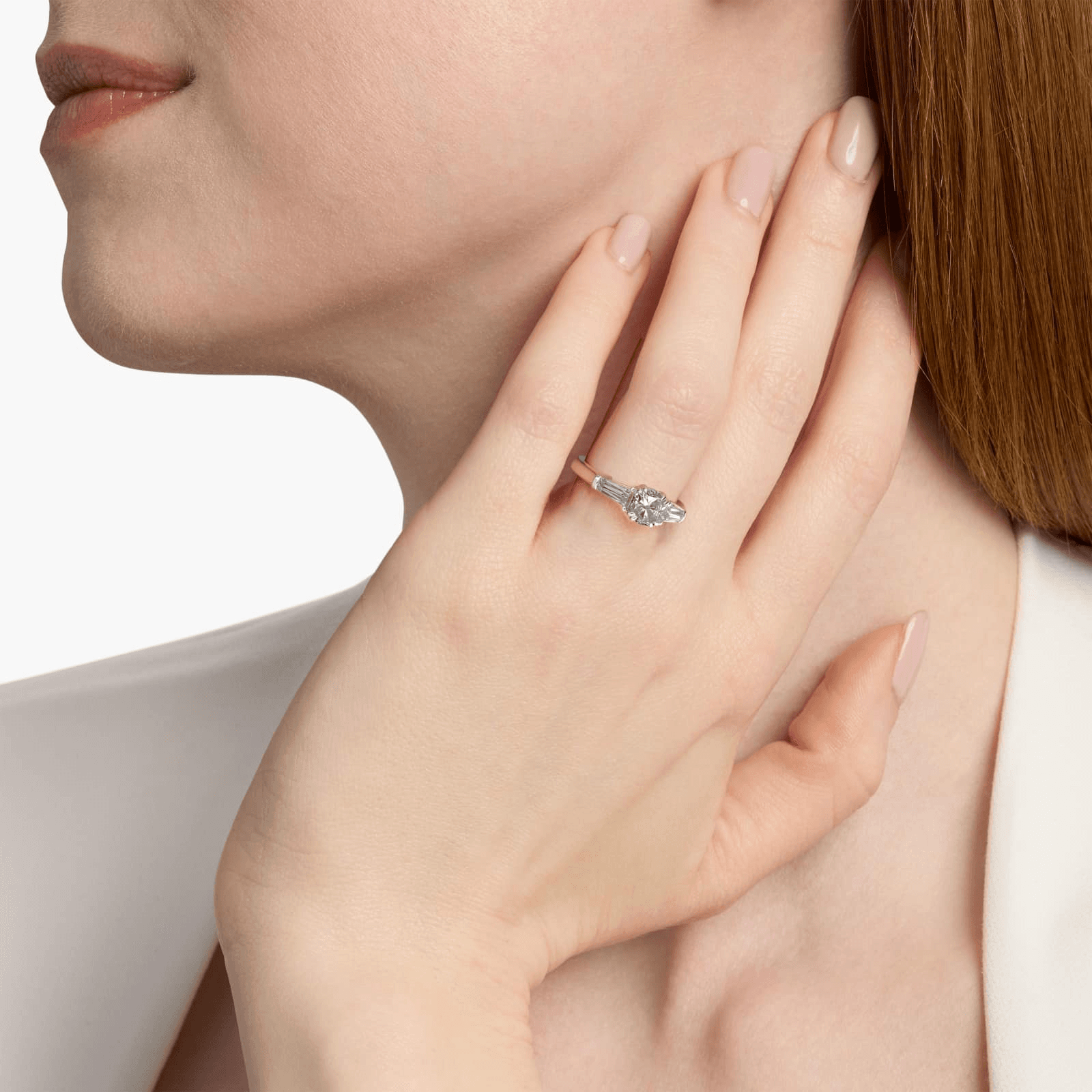 Three-Stone Tapered Baguette Diamond Engagement Ring in Platinum (1/2 ct. tw.) - Image 12