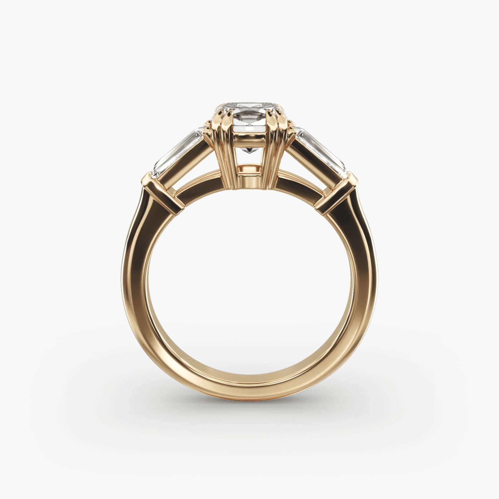 Three-Stone Tapered Baguette Diamond Engagement Ring in Platinum (1/2 ct. tw.)