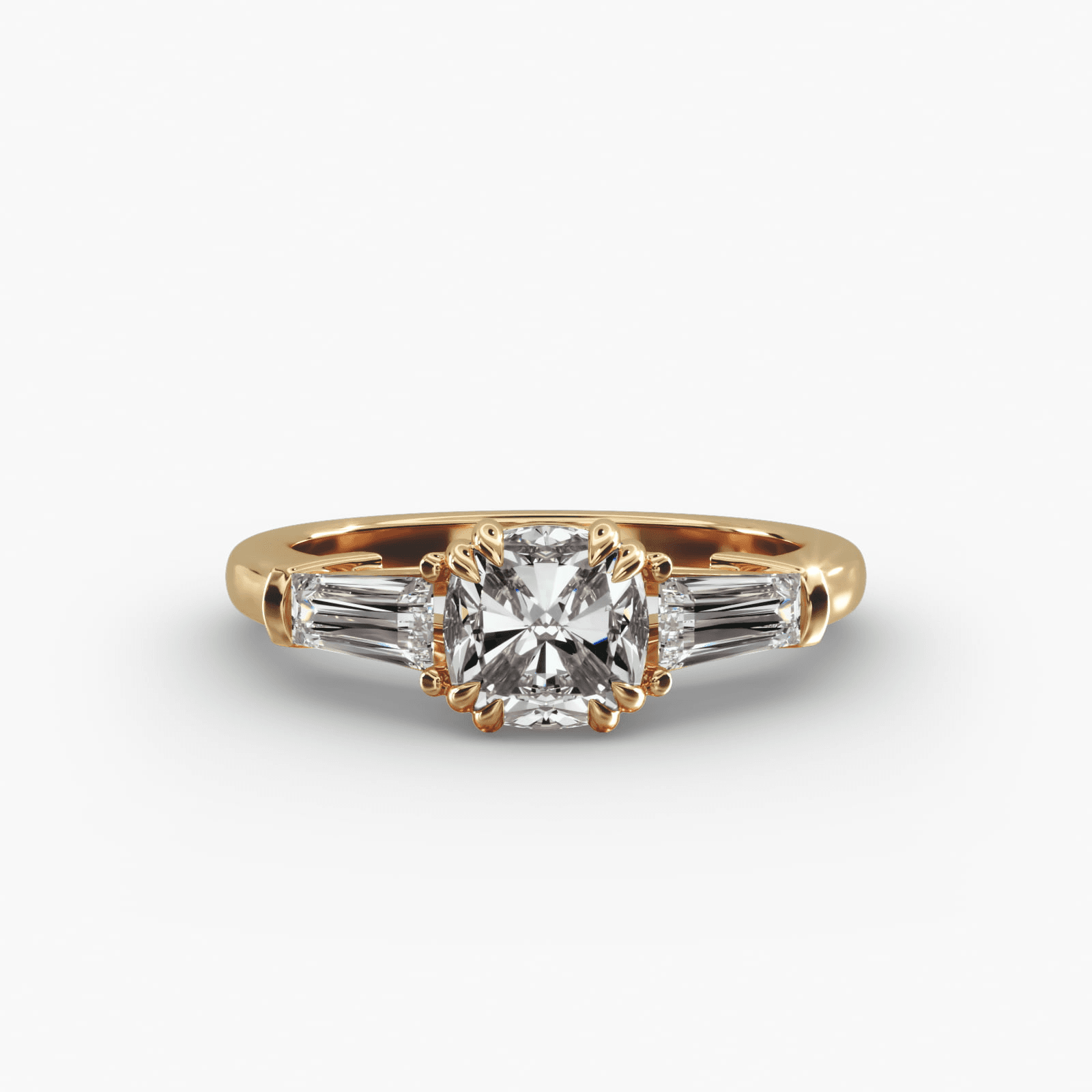 Three-Stone Tapered Baguette Diamond Engagement Ring in Platinum (1/2 ct. tw.) - Image 4