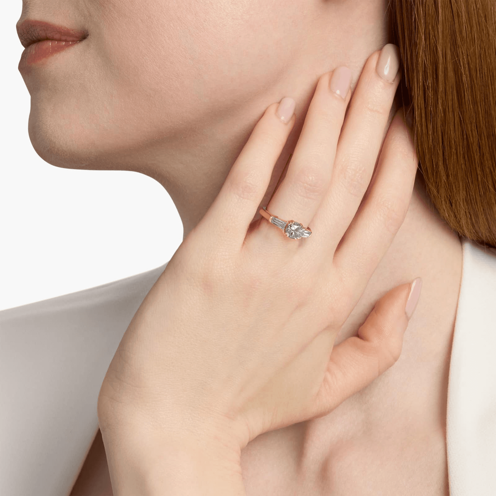 Three-Stone Tapered Baguette Diamond Engagement Ring in Platinum (1/2 ct. tw.) - Image 5