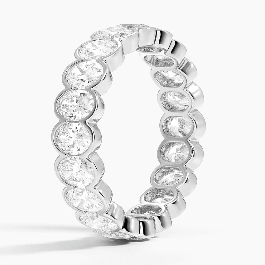 Semi-Bezel Oval Eternity Lab Diamond Ring (3 ct. tw.) in 18K White Gold - Image 5