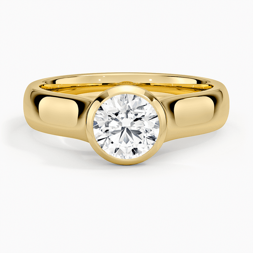 Luna 4mm Bezel Ring in 18K White Gold - Image 11