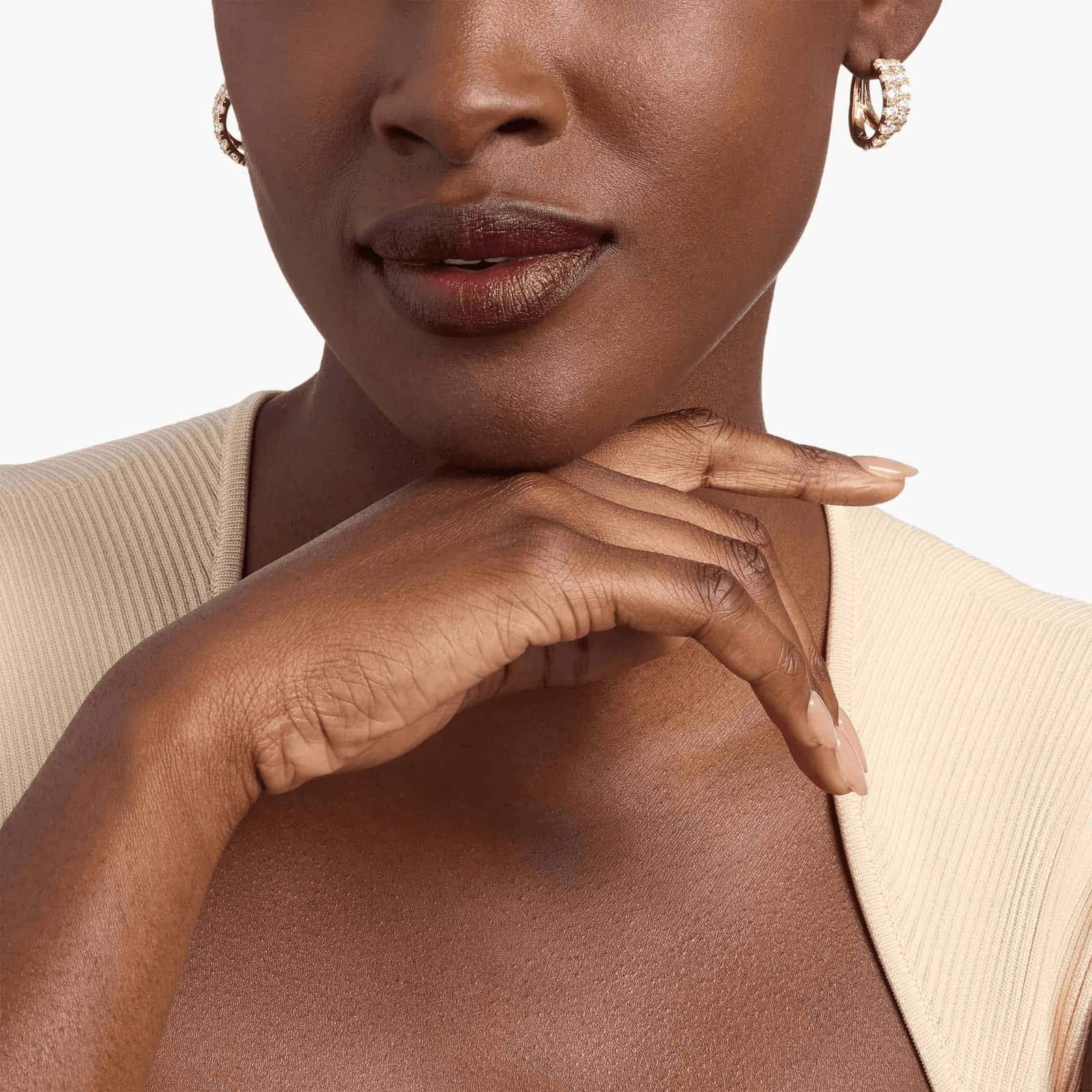 Lab Grown Diamond Double Row Hoop Earrings in 18K Yellow Gold (3 3/4 Ct. Tw.) - Image 5