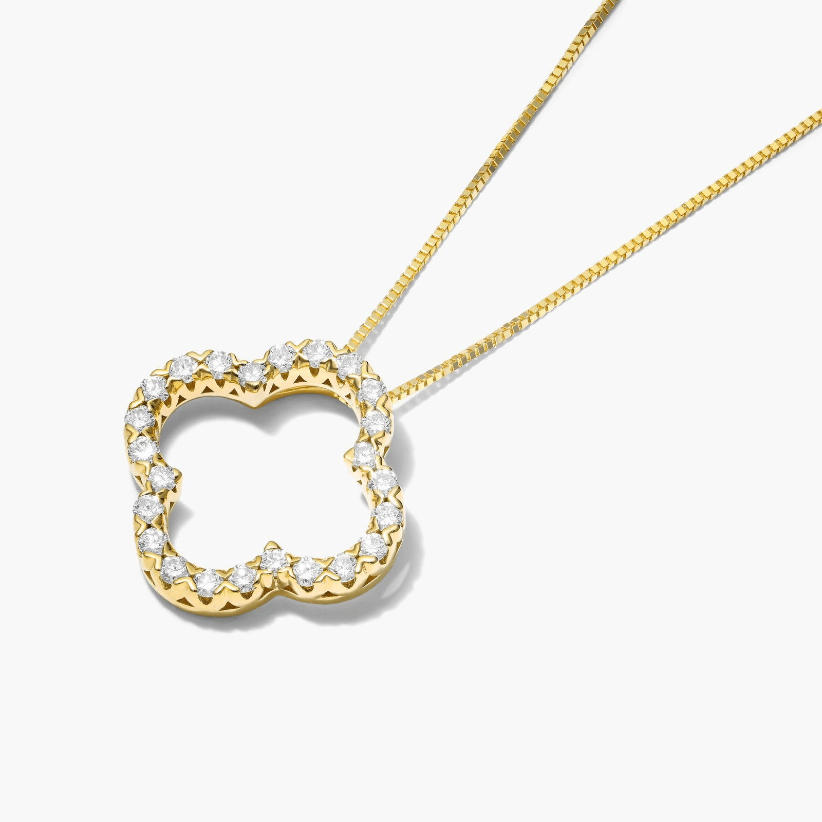 Lab-Grown Diamond Open Clover Pendant In 14K White Gold - Image 9