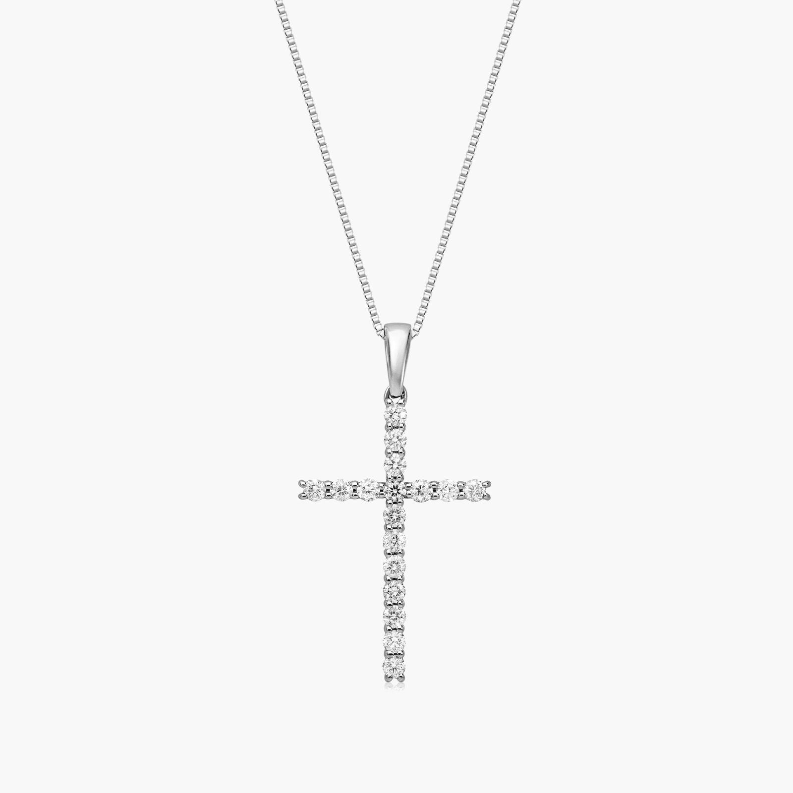 Lab-Grown Diamond Cross Pendant In 14K Rose Gold - Image 5