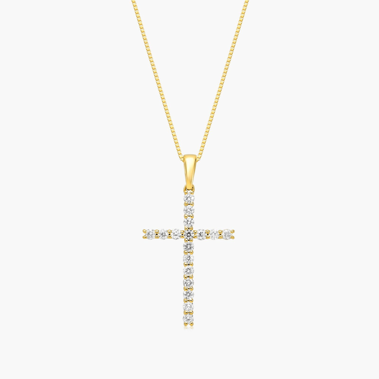 Lab-Grown Diamond Cross Pendant In 14K Rose Gold - Image 10
