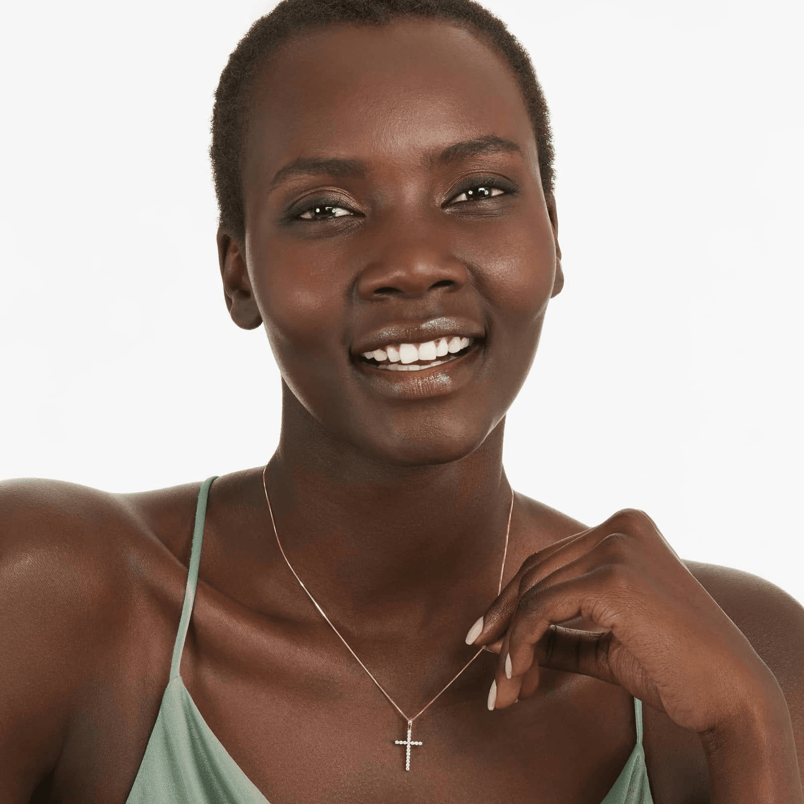 Lab-Grown Diamond Cross Pendant In 14K Rose Gold - Image 14