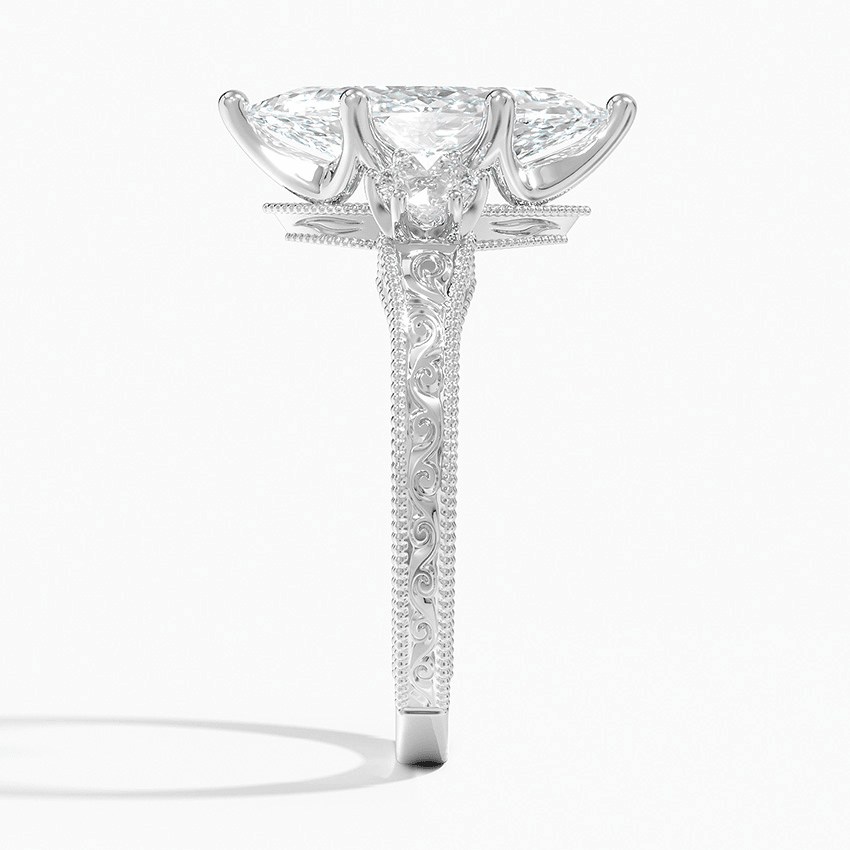 Hudson Engraved Three Stone Diamond Ring (1/3 ct. tw.) in 18K White Gold - Image 6