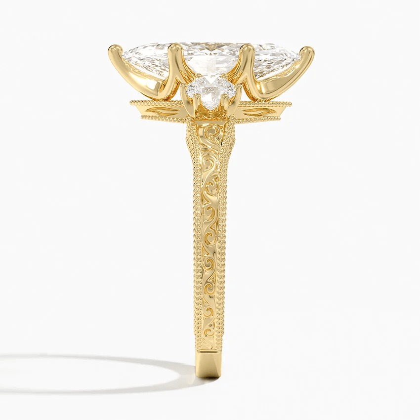 Hudson Engraved Three Stone Diamond Ring (1/3 ct. tw.) in 18K White Gold - Image 2