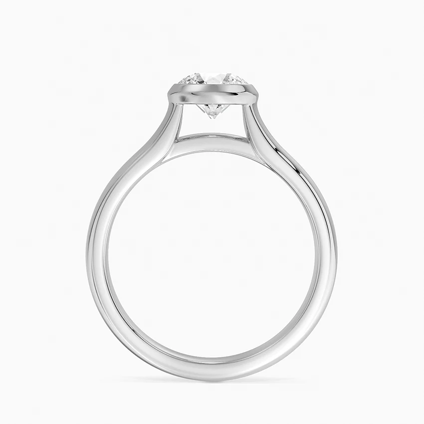 Luna 4mm Bezel Ring in 18K White Gold - Image 3
