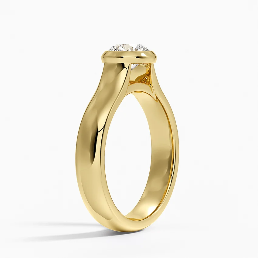 Luna 4mm Bezel Ring in 18K White Gold - Image 4