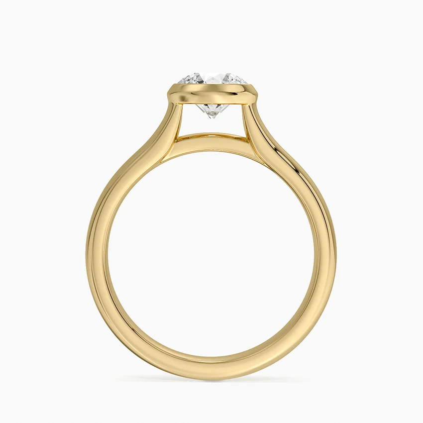 Luna 4mm Bezel Ring in 18K White Gold - Image 5