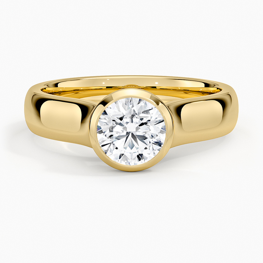 Luna 4mm Bezel Ring in 18K White Gold - Image 7