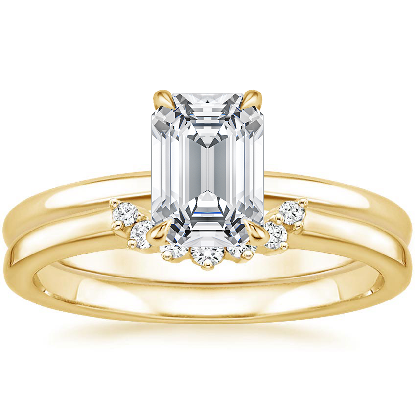 Elodie Ring with Crescent Diamond Ring in 18K White Gold - Image 15