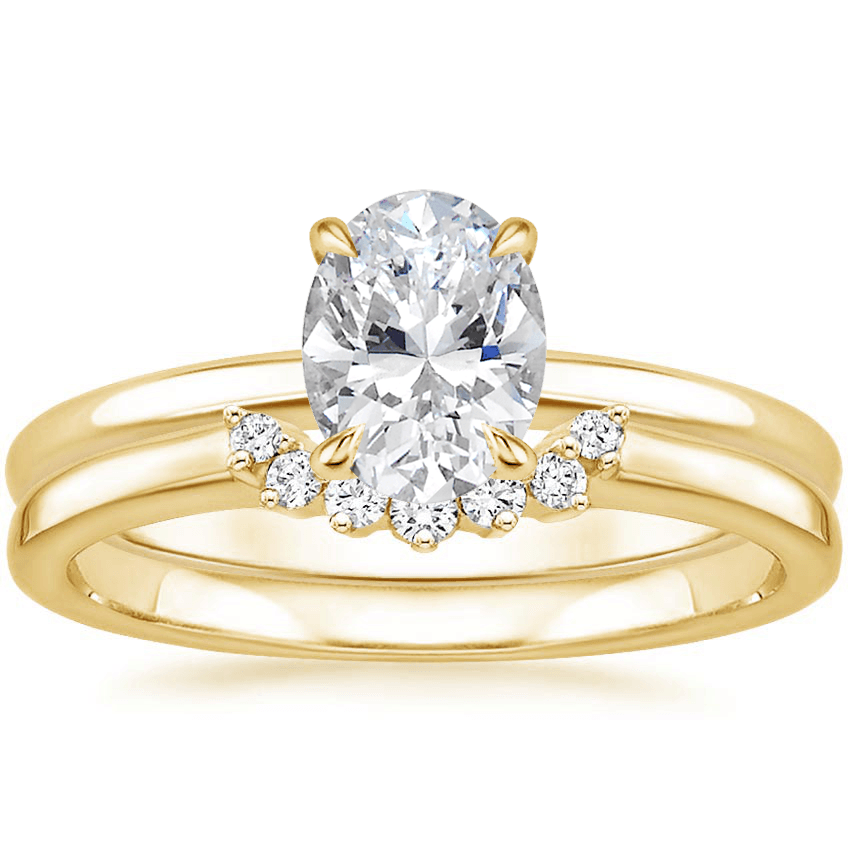 Elodie Ring with Crescent Diamond Ring in 18K White Gold - Image 12