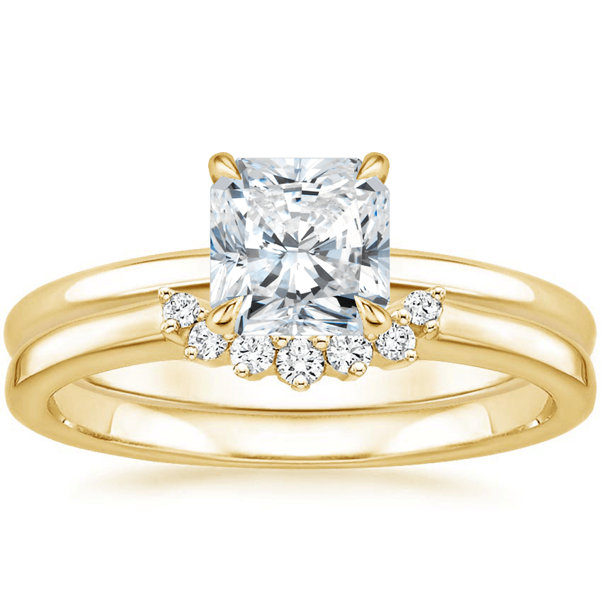 Elodie Ring with Crescent Diamond Ring in 18K White Gold - Image 6