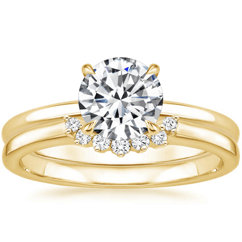 Elodie Ring with Crescent Diamond Ring in 18K White Gold - Image 8