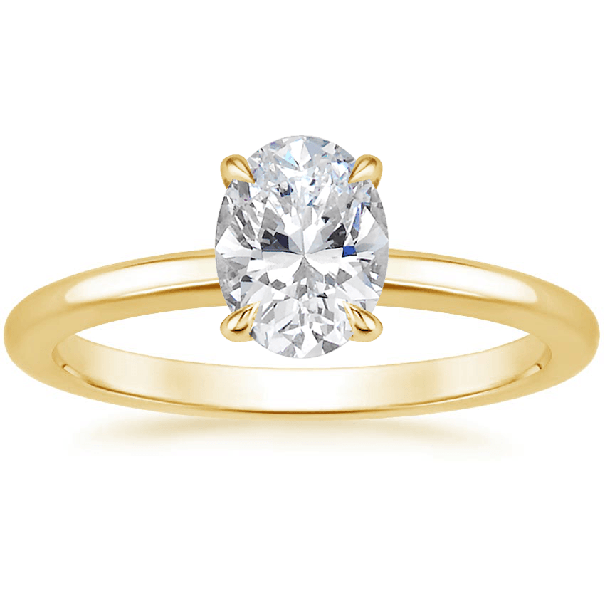 Elodie Ring with Crescent Diamond Ring in 18K White Gold - Image 11