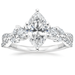 Three-Stone Luxe Willow & Winding Willow Diamond Ring in 18K Gold