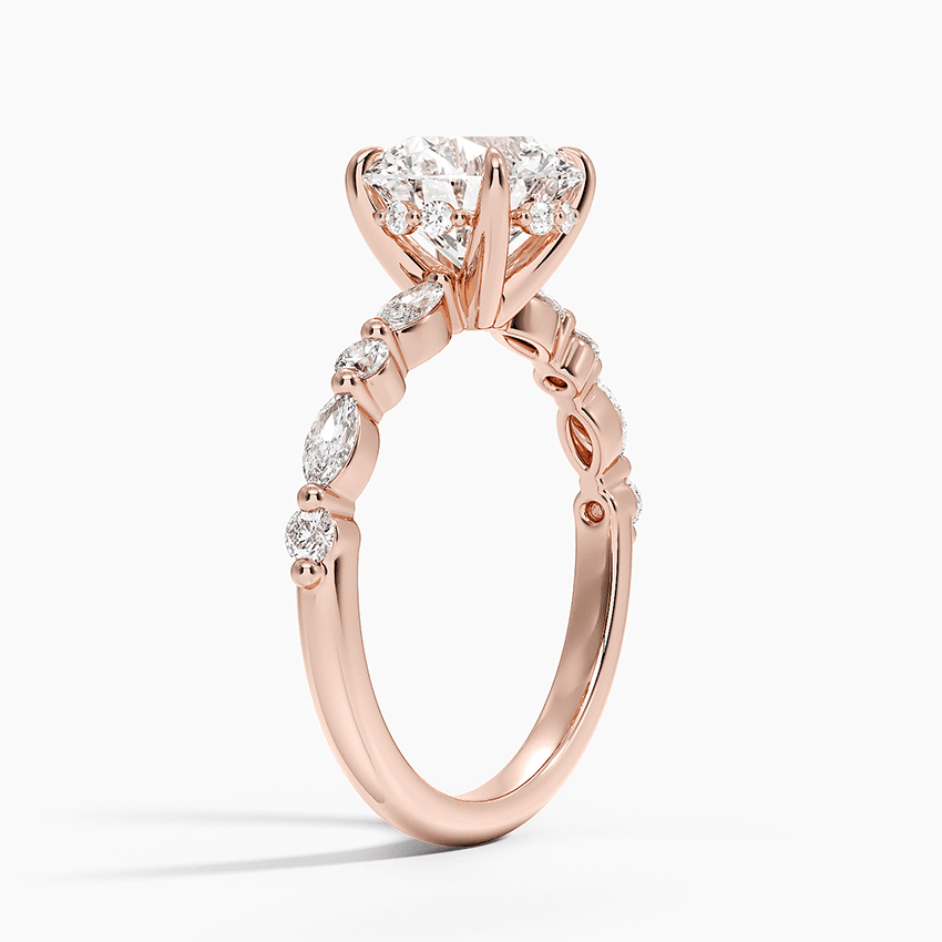 Versailles Hidden Halo Diamond Ring in 14K Rose Gold
