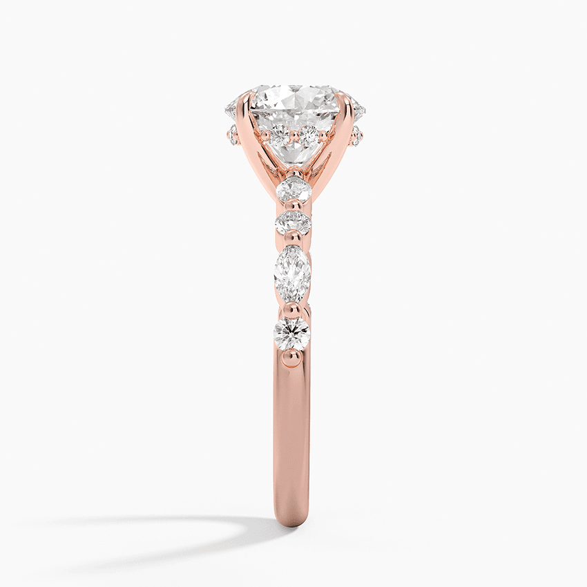 Versailles Hidden Halo Diamond Ring in 14K Rose Gold - Image 2