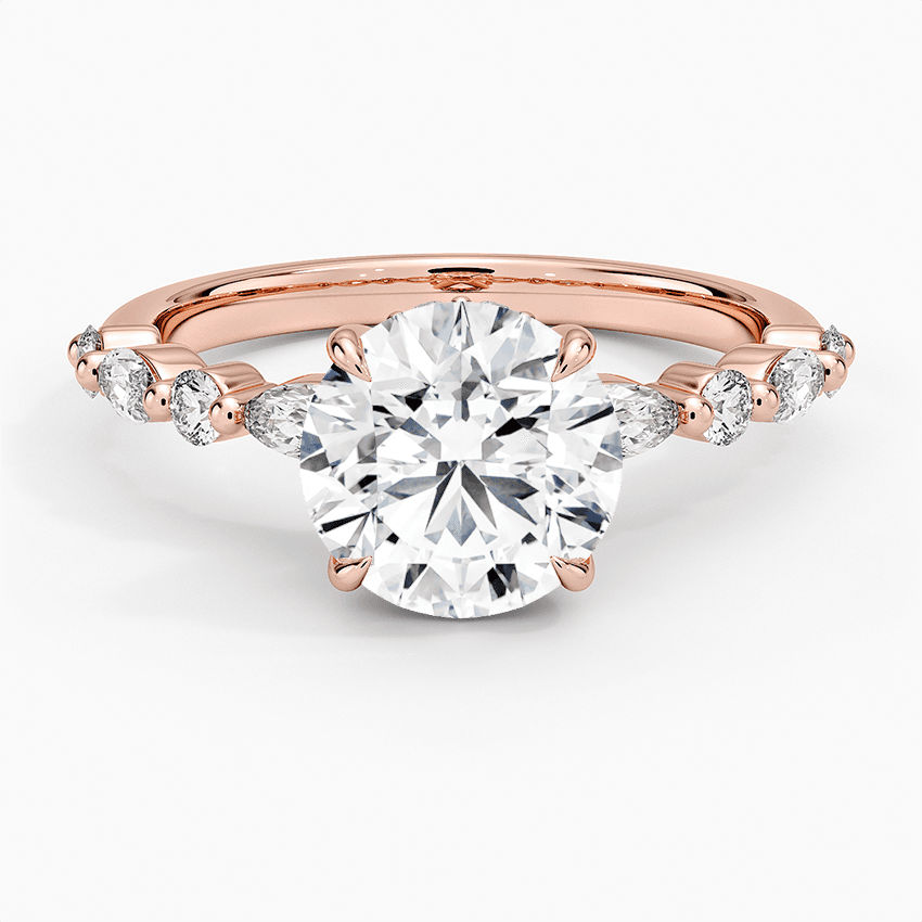 Versailles Hidden Halo Diamond Ring in 14K Rose Gold - Image 7