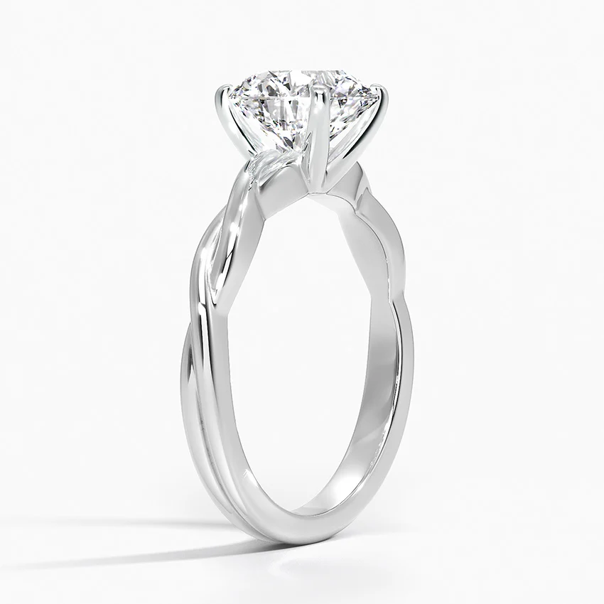 Twisted Vine Solitaire Ring in 18K Yellow Gold