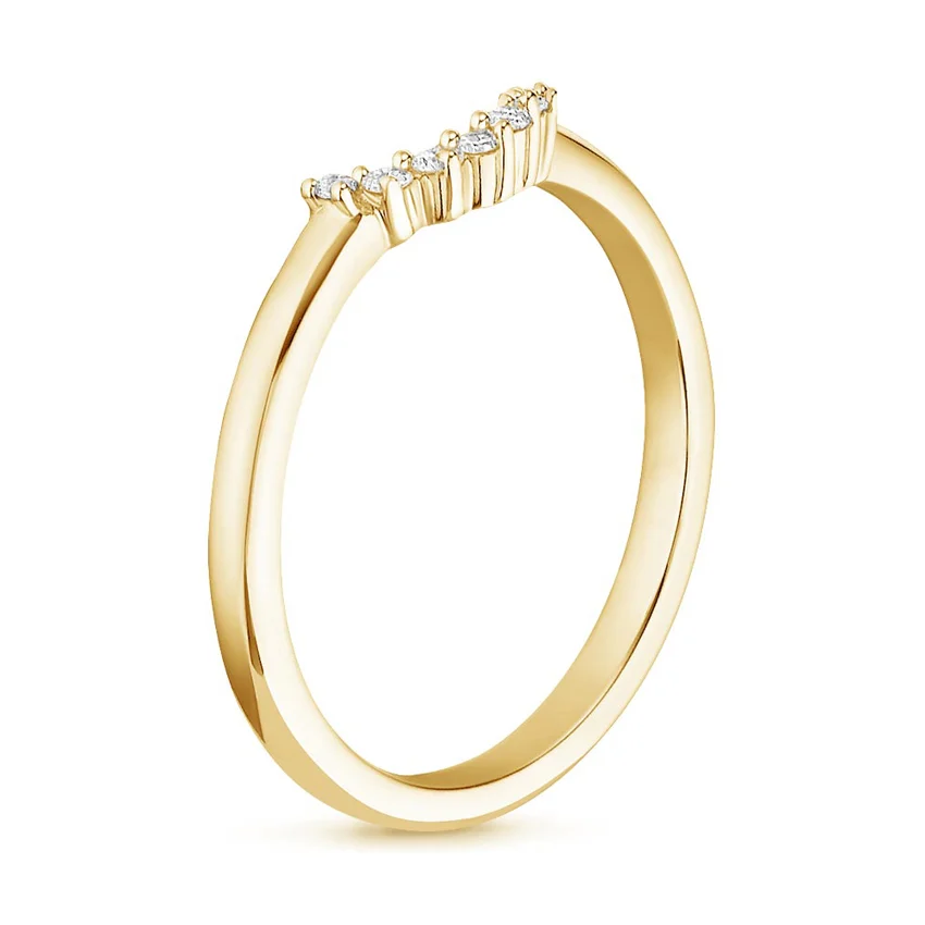 Elodie Ring with Crescent Diamond Ring in 18K White Gold - Image 3