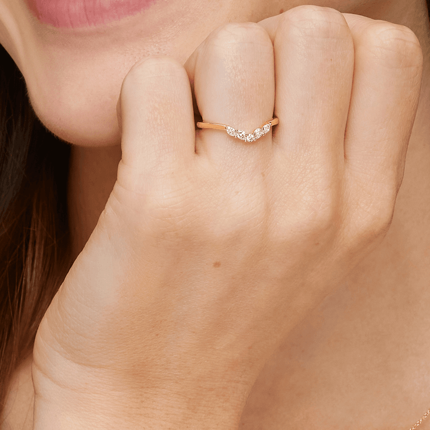 Camille Contoured Diamond Ring (1/5 ct. tw.) in 14K Rose Gold - Image 2