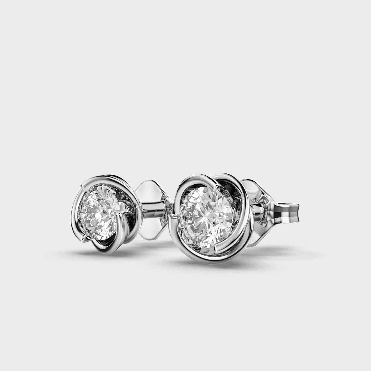 Minimal Lovely Floral Diamond Stud Earrings - Image 4