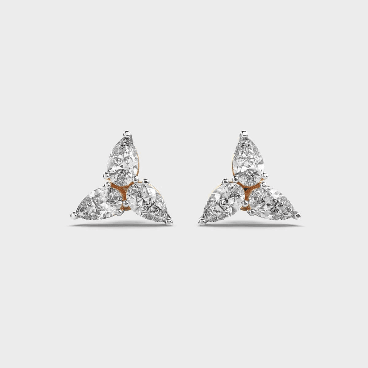 Pear Diamond Pinwheel Earstuds - Image 5