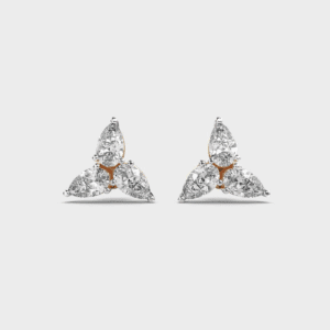 Pear Diamond Pinwheel Earstuds in 14K White Gold