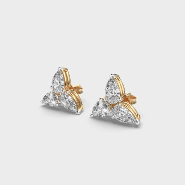 Pear Diamond Pinwheel Earstuds - Image 4