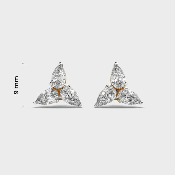 Pear Diamond Pinwheel Earstuds - Image 2
