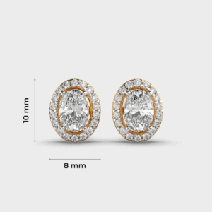 Amira Liya Oval Cut Diamond Studs in 14K Gold