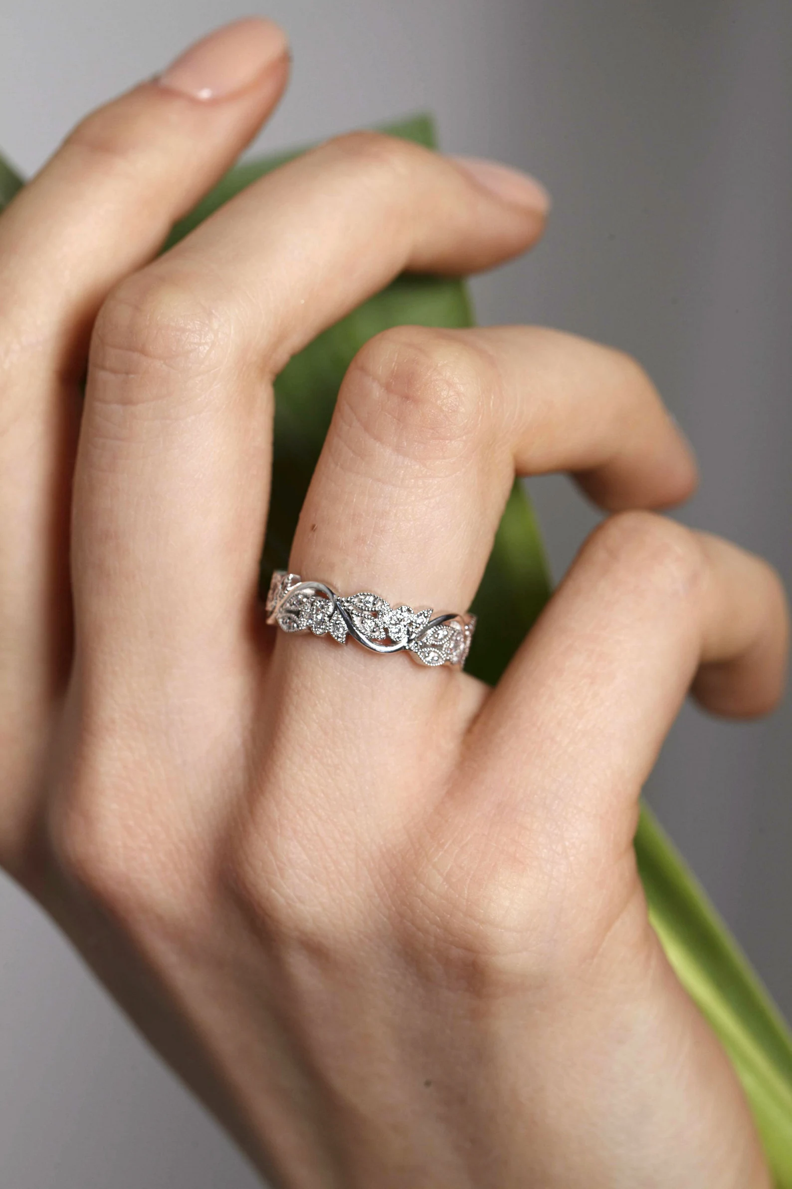 Gold wedding bands with diamonds. Unique wedding bands. Couple rings. - Image 12