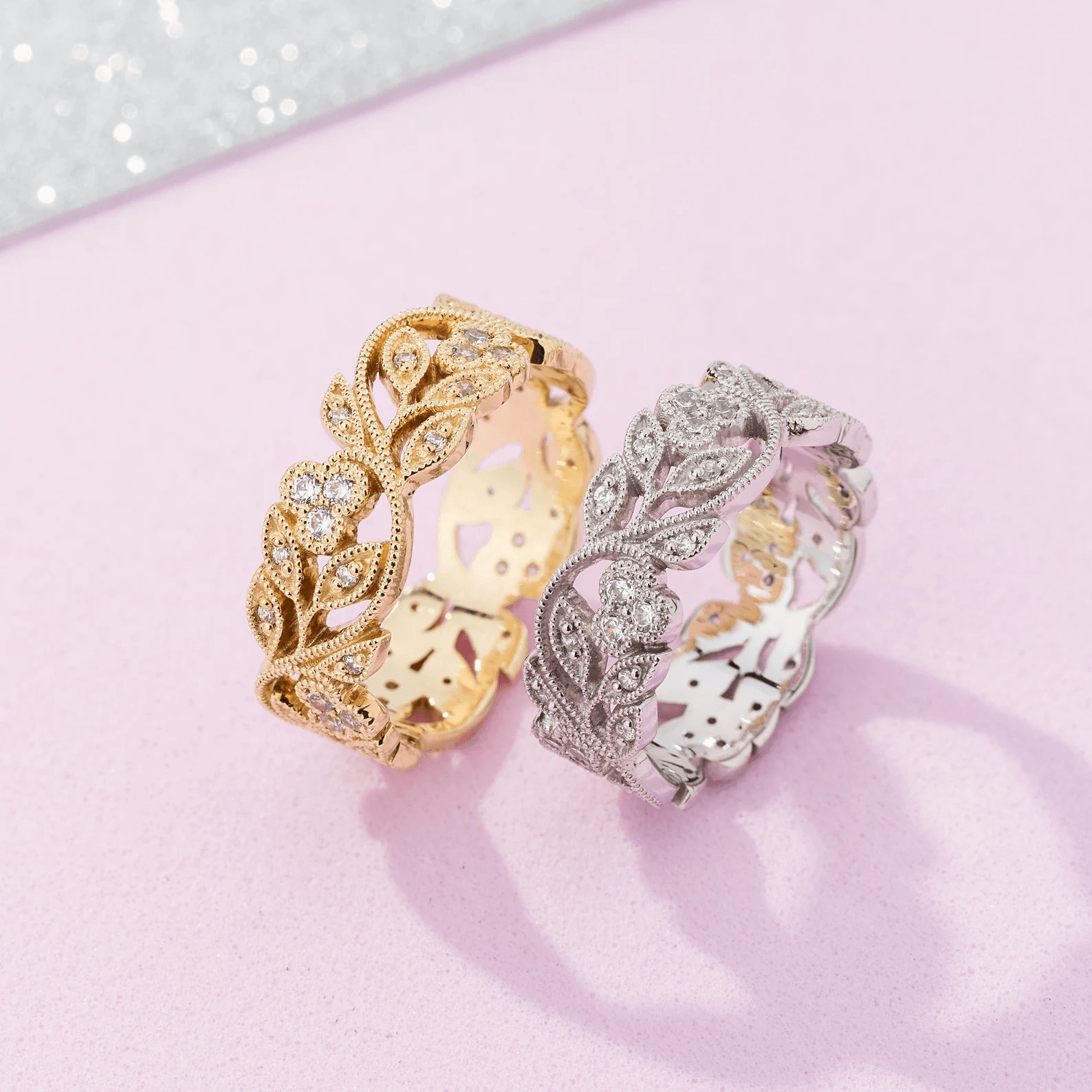 14K Gold Wedding Bands – Unique Matching Couple Rings